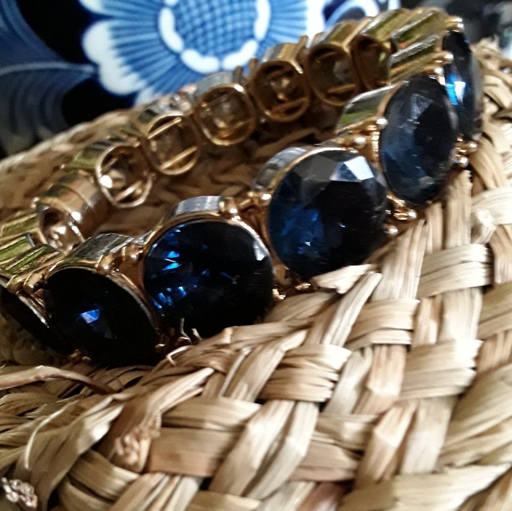 Saks Fifth Avenue Faux Sapphire Tennis Bracelet